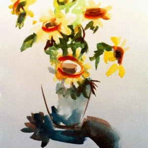 חמניות בכוס מים