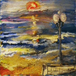 חוף זבולון בהרצליה בשקיעה