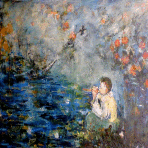 חלילן על גדות נהר