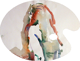 עירום - נשים יושבות - צבעי מים