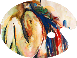 עירום - נשים וקשת בענן - צבעי מים